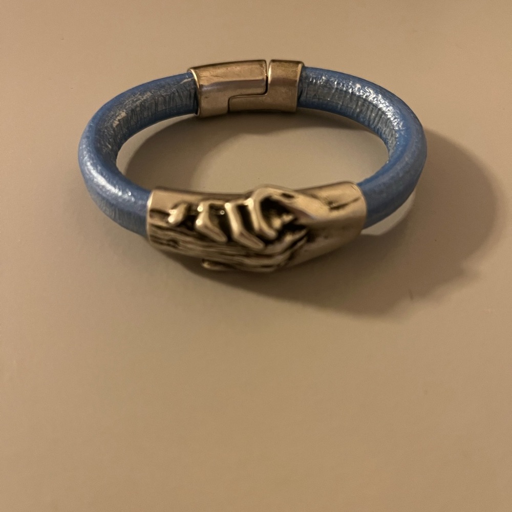Silver and Blue Hand and Paw Bracelet - Picture 2 of 3